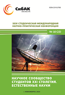 XXIV Студенческая международная научно-практическая конференция «Научное сообщество студентов XXI столетия» ЕСТЕСТВЕННЫЕ НАУКИ