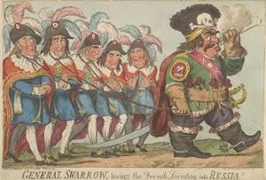 Генерал Суворов выгоняющий войска директории из России 1799